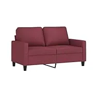 vidaxl canapé à 2 places, sofa de salon avec accoudoirs et oreillers de dossier, meuble de salle de séjour intérieur, moderne, rouge bordeaux tissu