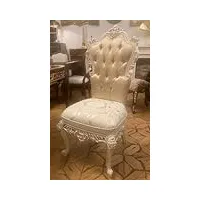 casa padrino chaise de salle à manger baroque de luxe or/blanc/crème - magnifique chaise de cuisine de style baroque - meuble de salle à manger de luxe de style baroque - meuble baroque