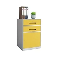caisson de bureau metal avec portes, armoire de classement sous le bureau avec serrure, armoire de rangement de bureau, armoires de classement pour le domicile ( color : /yellow , size : 2 drawers )