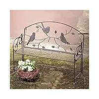 banc de jardin extérieur en fer forgé, décor vintage en forme d'oiseau, banc de balcon en métal pour enfants, jardinière polyvalente, chaise de porche résistante aux intempéries, banc de pelouse p