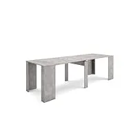 skraut home | table console extensible | console meuble | 260 | pour 12 personnes | table à manger | style moderne | ciment