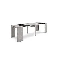 skraut home | table console extensible | console meuble | 260 | pour 12 personnes | table à manger | style moderne | ciment