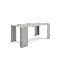 skraut home | table console extensible | console meuble | 180 | pour 8 personnes | table à manger | style moderne | ciment