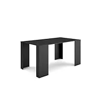 skraut home | table console extensible | console meuble | 160 | pour 8 personnes | table à manger | style moderne | noir