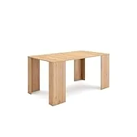 skraut home | table console extensible | console meuble | 160 | pour 8 personnes | table à manger | style moderne | chêne