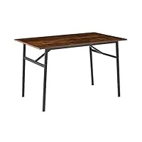 tectake table de salle à manger table de cuisine table de salon meuble de cuisine bois mdf – diverses couleurs (bois foncé style industriel)