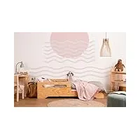 smartwood lit enfant 70x140 tila 3 - lit avec sommier à lattes - meubles de chambre d'enfant - lit enfant en bois avec barriere - différentes variantes - bois vernis - 140x70 lit simple