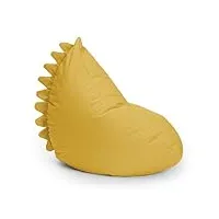lumaland pouf pour enfant - monster - pouf famille d'animaux pour enfants - imperméable pour l'intérieur et l'extérieur - matériau facile d'entretien - 80 x 80 x 70 cm et 2,9 kg - jaune