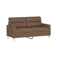 vidaxl canapé à 2 places, sofa de salon avec accoudoirs et oreillers de dossier, meuble de salle de séjour intérieur, moderne, marron tissu