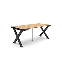 skraut home | table console extensible | console meuble | 180 | pour 8 personnes | pieds bois massif | style moderne | chêne