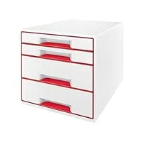 leitz rouge l : armoire à tiroirs wow cube 4d wt, polystyrène