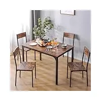 yu yusing table à manger avec 4 chaises, ensemble de salle à manger, table de cuisine, table avec chaises, groupe de salle à manger pour 4 personnes, ensemble de sièges pour cuisine, salon