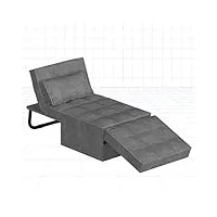 flexispot xc-tg1 fauteuil chauffeuse, lit convertible dossier, chaise longue 3 en 1, fauteuil de couchage avec fonction lit, fauteuil de couchage extensible, capacité de charge jusqu'à 300 kg, gris