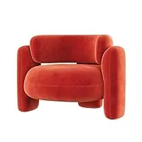 gvqng maison moderne fauteuil tonneau décoratif en velours, confortable et élégant fauteuil club avec siège large et coussin rembourré, tapissé simple chaises de lecture avec canapé,orange