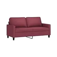 vidaxl canapé à 2 places, sofa de salon avec accoudoirs et oreillers de dossier, meuble de salle de séjour intérieur, moderne, rouge bordeaux tissu
