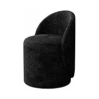buluno chaise de maquillage en velours d'agneau synthétique - chaise de salle à manger rembourrée douce chaise de maquillage élégante en velours d'agneau pour salon chambre à coucher (noir)