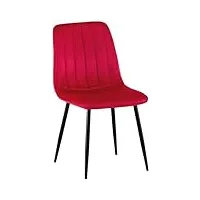 clp chaise de salle a manger dijon en tissu ou velours i chaise avec surface d'assise matelassée pieds en metal i charge max.150 kg, couleur:rouge, matériel:velours