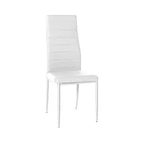 clp chaise de salle ‡ manger mayfair i chaise de cuisine avec piËtement ‡ quatre pieds, couleur:blanc, matÈriel:similicuir