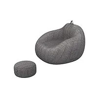 magill grands canapés paresseux couvrent les chaises sans remplissage en tissu de lin chaise longue siège pouf pouf bouffant canapé tatami salon (couleur : noir) (gris)