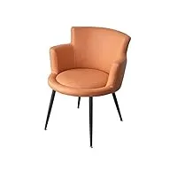 magill chaise en fer avec rotation à 360 ° pour chambre à coucher, ordinateur, salon de maquillage, barbier, coiffeuse, bureau, canapé simple (couleur : blanc rotatif) (a orange)