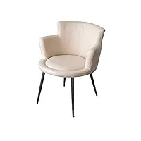 magill chaise en fer avec rotation à 360 ° pour chambre à coucher, ordinateur, salon de maquillage, barbier, coiffeuse, bureau, canapé simple (couleur : blanc rotatif) (a blanc)