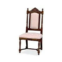 casa padrino chaise de salle à manger baroque de luxe rose/blanc/marron foncé - chaise de cuisine baroque - magnifique meuble de salle à manger de luxe de style baroque - meubles baroques