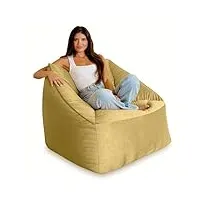 aiire sofa pouf salon de luxe - canapé gigantesque moderne design - bean bag chair xxl avec rembourrage inclus pour adulte ou décoration chambre jeune jaune