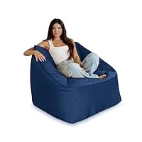 aiire sofa pouf salon de luxe - canapé gigantesque moderne design - bean bag chair xxl avec rembourrage inclus pour adulte ou décoration chambre jeune bleue