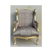 casa padrino fauteuil baroque léopard/or - fauteuil de salon de style ancien fait main - meubles de style ancien - meubles de salon baroques