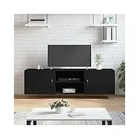 maxspace tv meuble, meuble tele, meuble tv chambre, meuble tv iindustrielnoir 150x30x50 cm bois d'ingénierieconvient à la chambre à coucher, au salon