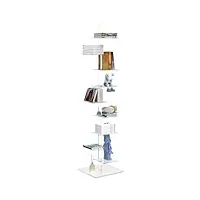 nynelly bibliothèque en acrylique à 9 niveaux - hauteur réglable - Étagère étroite pour ranger livres, dvd, pour salon, bureau, chambre à coucher