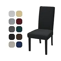 ystellaa housse de chaise 4 pièces, housse chaise extensible, housse chaise salle a manger, couvre chaise, housse de chais bouclette, protege chaise salle manger, nettoyage facile, noir