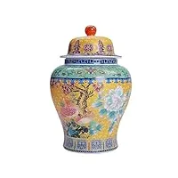 raugaj bocal décorative ginger vase décor décor en céramique vase gingembre pots avec couvercle scellé pour décoration intérieure, coffre de rangement À thé décoration bocal de gingembre