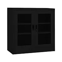 toshilian armoire de bureau métallique, caisson de bureau armoire de classement meuble de rangement armoire de bureau noir 90x40x90 cm acier