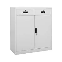 toshilian armoire de bureau métallique, caisson de bureau armoire de classement meuble de rangement armoire de bureau gris clair 90x40x102 cm acier