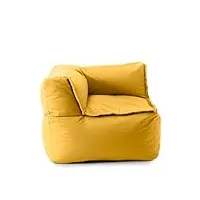lumaland pouf lounge modulaire - canapé d'angle lavable pour l'intérieur et le jardin - pour l'intérieur et l'extérieur - fauteuil d'angle imperméable - facilement extensible - 81 x 81 x 70 cm - jaune