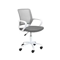 akord | chaise bureau pour enfants fd-3 | siège réglable en hauteur | fauteuil avec accoudoirs | office chair | pivotant | charge maximale: 100 kg | blanc | gris