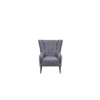 black red white® fauteuil casey | chaise à accoudoirs de style moderne | pieds en bois | 86 x 94 x 107 cm | fauteuil de lecture pour bureau, salon | gris