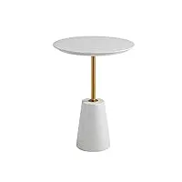 table d'appoint en marbre moderne, petite table basse ronde, table de chevet, cadre en fer forgé doré, base en marbre massif, adaptée au salon et à la chambre