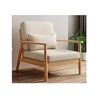 kohara chaise longue d'intérieur, chaises de salon avec accoudoirs, chaise rétro du milieu du siècle, fauteuil à cadre en bois, rembourrée avec coussin en tissu et dossier, chaise de le