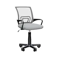 vida designs chaise de bureau, allié nylon alliage d'acier mousse, gris, h (89-99) x w 60 x d 60 cm approx