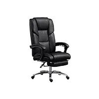 waoceo chaise de bureau chaise d'étude à dossier haut, chaise pivotante de luxe moderne, peut soulever le fauteuil de direction, fauteuil ergonomique chaise de jeu (color : noir)