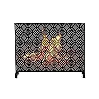 Écrans de cheminée grand écran plat en maille, clôture de cheminée en fer sans danger pour bébé pour cuisinière/feu à gaz/poêle à bois, noir, l 39 × h 31 pouces (taille : 100 × 22 × 80 cm) (100 × 22 ×