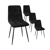 fruogo lot de 4 chaises salle manger chaise de cuisine rembourrée avec dossier haut, chaise scandinaves chaise rembourrée avec assise en lin, pieds métalliques