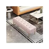 banc de canapé ottoman banc capitonné rembourré avec siège rembourré, repose-pieds avec pieds en métal robustes, banc en cuir for entrée de salon de chambre à coucher ( color : pink , size : 120**40*4