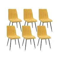 fruogo lot de 6 chaises salle manger chaise de cuisine rembourrée avec dossier haut, chaise scandinaves chaise rembourrée avec assise en lin, pieds métalliques
