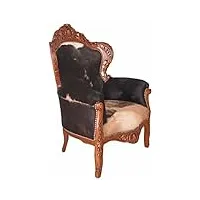 palazzo cat587g28 palazzo fauteuil à accoudoirs style baroque en peau de vache 80 cm