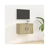 metrile meuble tv suspendu en bois - 57 x 34,5 x 40 cm - chêne sonoma