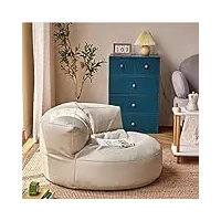 weitol beanbags housse de pouf en simili cuir beige – housse simple pour fauteuil inclinable, pouf, repose-pieds et siège au sol