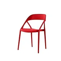 metro professional chaise d'extérieur, en polypropylène et fibre de verre, empilable, chaise jardin terrasse balcon bistrot, bleu pétrole (rouge)